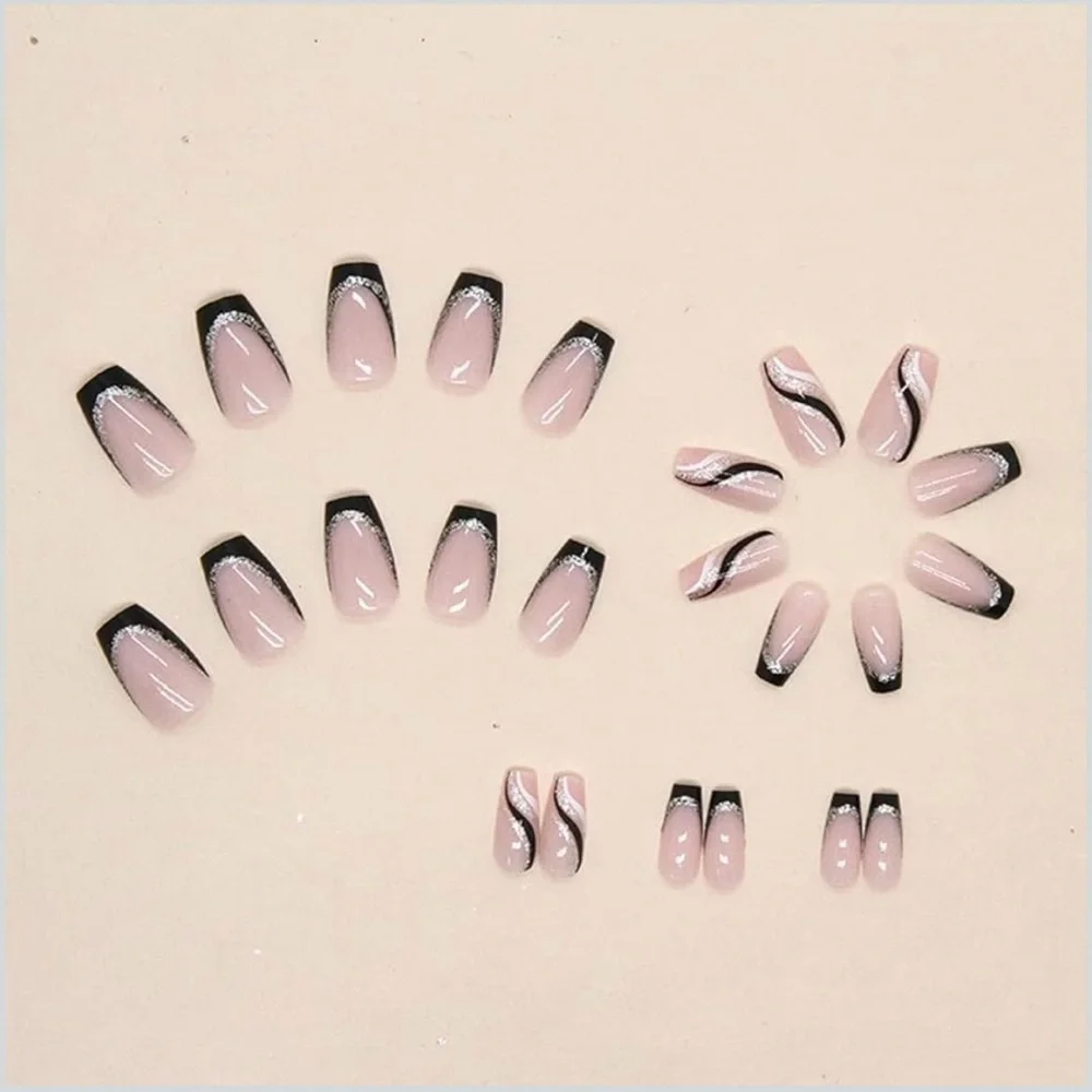 Black & White Press On Nails NWT
